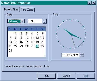 Figure 1: The date/time settings screen